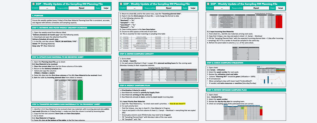 Example of planning process standards