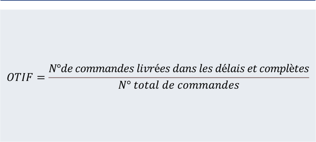 Formule de calcul de l'OTIF