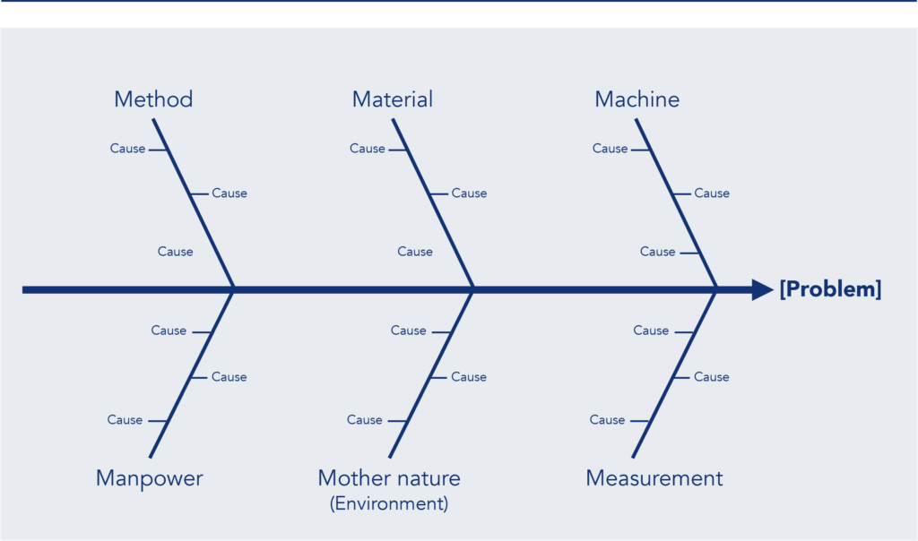 Representation of a fishbone analysis