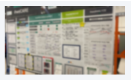 Exemplo do quadro de equipa no ch&atilde;o de f&aacute;brica