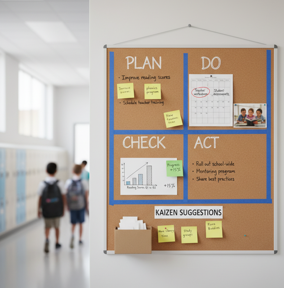 School kaizen board for daily management