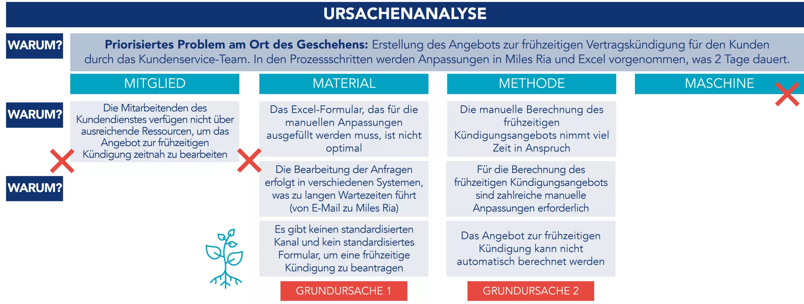 Durchgef&uuml;hrte Ursachenanalyse