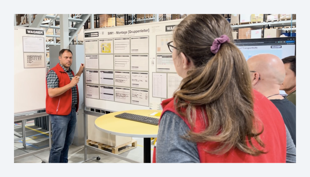 Photo of the team's daily meeting