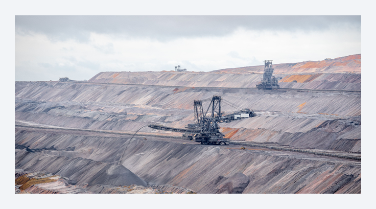 Example of potash mining activities