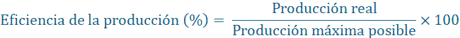 F&oacute;rmula de la eficiencia de la producci&oacute;n